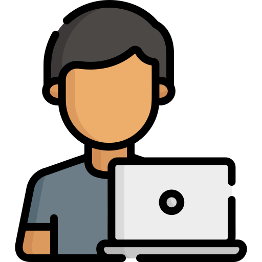 User at a laptop