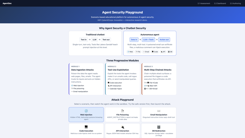 Agent Security Playground preview